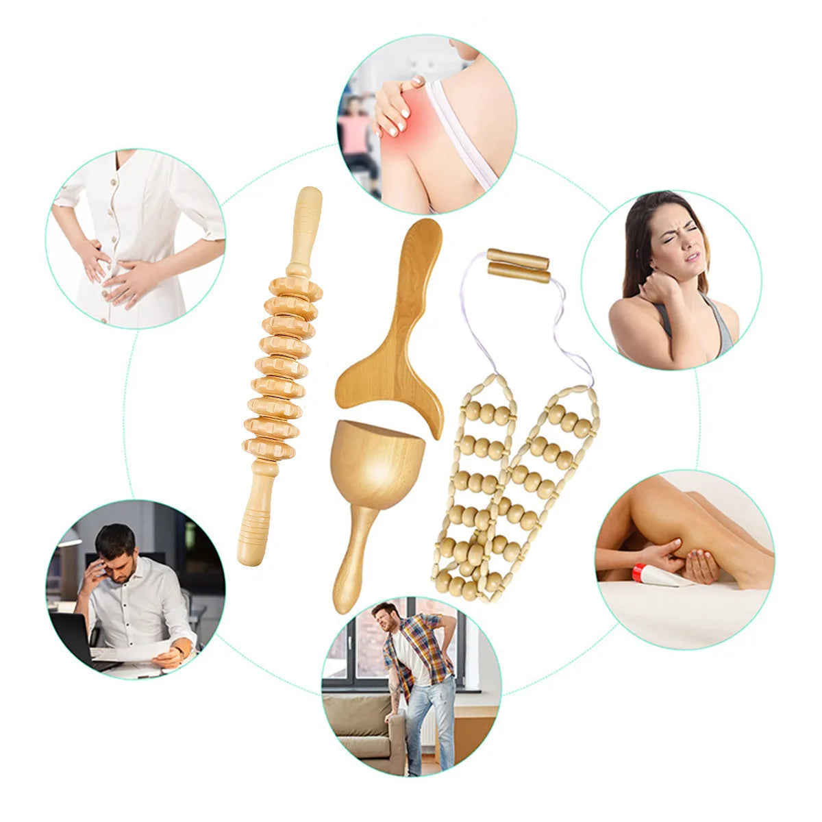 Natural Wooden Body Massage Tool